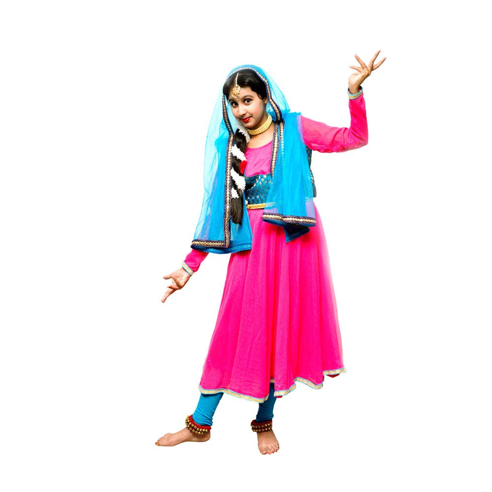 ITSMYCOSTUME Kathak Neon Pink & Firozi Anarkali Indian Classical Dance Costume 11-13 Years (B089S8R53T) Amazon Price History, Amazon Price Tracker