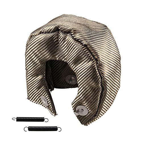 BOSKING Turbocharger Heat Shield Cover For T3 T4 T6 High Temperature Resistant Turbo Blanket Thermal Heat Shield with Stainless Fastener Springs (Titanium, T4)
