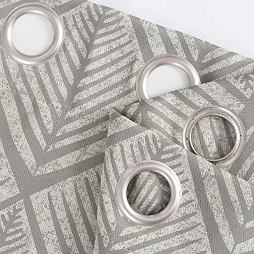 Collact Moderate Blackout Curtains For Bedroom 84 Inch Long Grey Geometric Curtains Grommet Top Thermal Insulated Curtains For Living Room Modern Room Darkening Drapes Window Curtain Set 2 Panels #TOP3