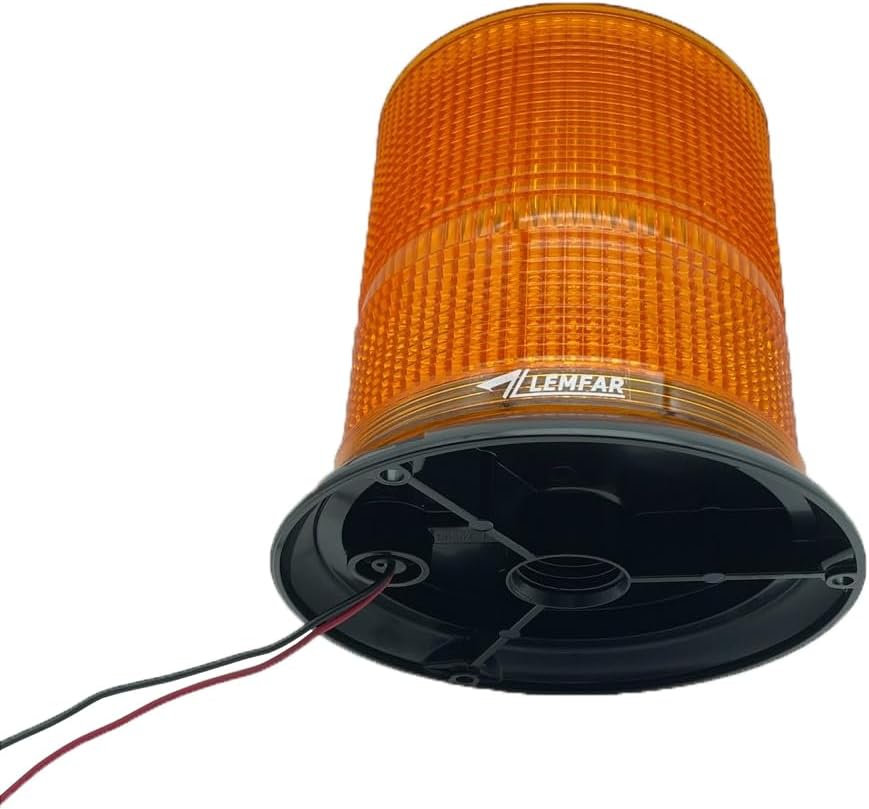 LED Amber Roof Top Strobe Lights High Visibility Round Emergency Strobe Lights Flashing Safety Warning Screw Mount 12 Flash Patterns Amber