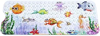 Gearific Kids Cartoon Bath Mats, Non Slip Bathtub Mat with Suction Cup for Children, Extra Long Baby Shower Mat -100x40cm