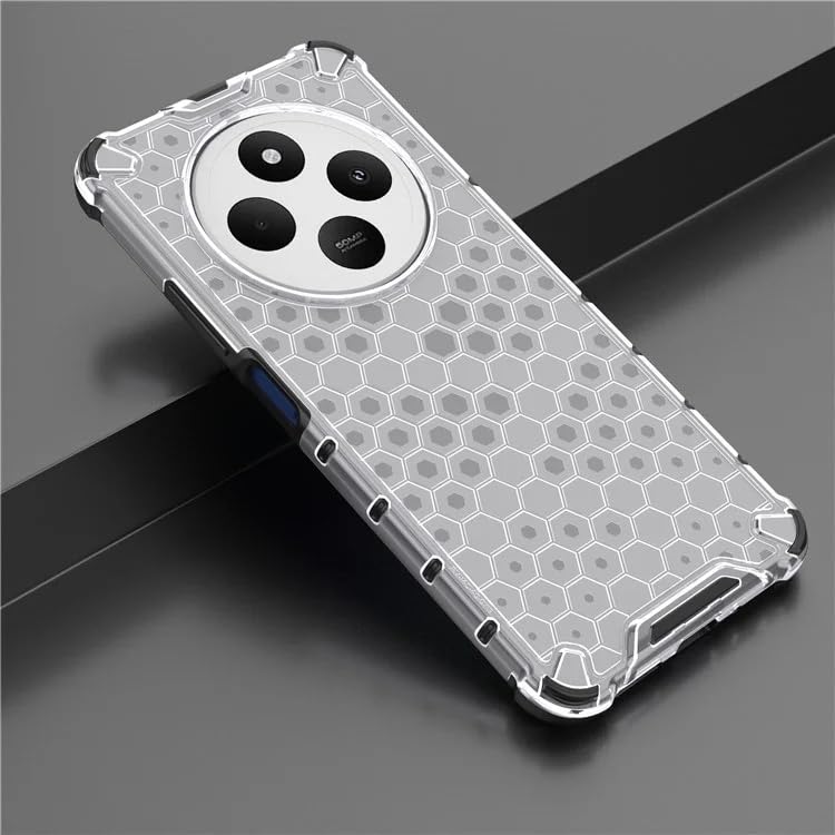 Image of Harc PC Honeycomb Back Case Cover for Poco M7 5G Anti Slip Ultra Thin Shockproof Reinforced Corners (Polycarbonate|Clear)