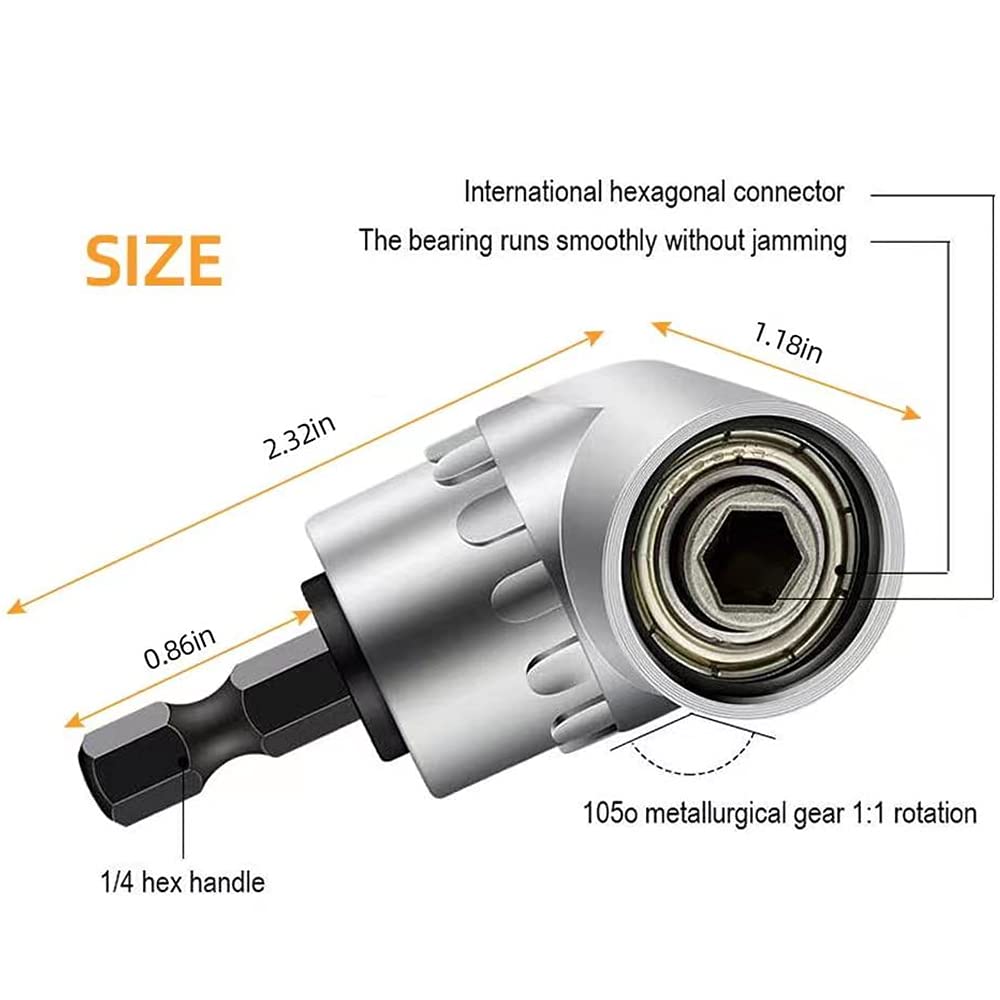 Drill Bit Extension Kit MXiiXM Flexible Drill Bit Extension Set - 105° Right Angle Adapter With Universal Sockets Universal Socket Adapter Kit