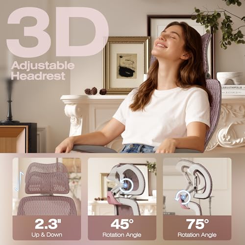 Image of ELABEST X100 Ergonomic Mesh Office Chair with Footrest, Big and Tall Hone Desk Chair with 5D Flip-Up Arms, Adjustable 3D Lumbar Support,Gaming & Executive Computer Chairs