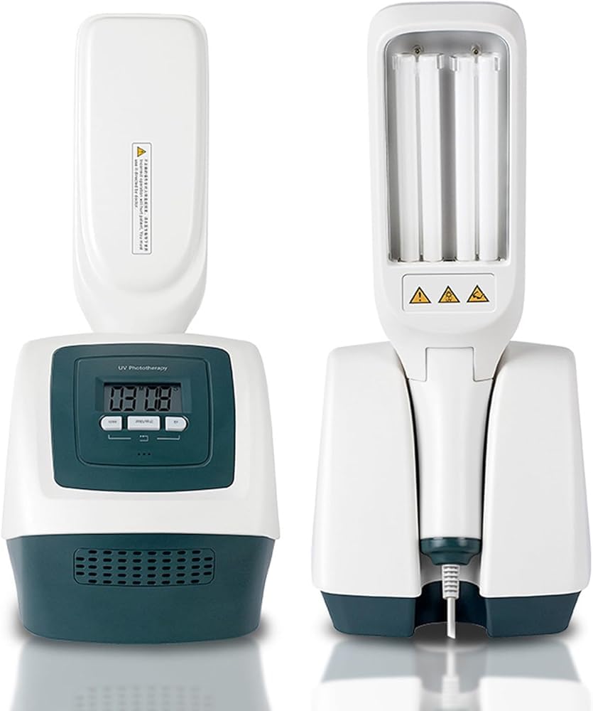 Lampada UV per fototerapia a banda stretta 311nm, terapia della luce UVB con due lampadine, area di iradiazione, con timer e display LCD, sicura ed efficace, per tutto il corpo