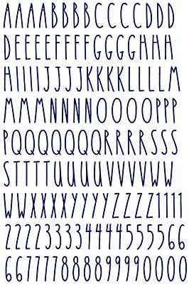 Vista 4 de Juego de calcomanías organizadoras ABC – Letras del alfabeto y dígitos en fuente delgada – Calcomanías para manualidades