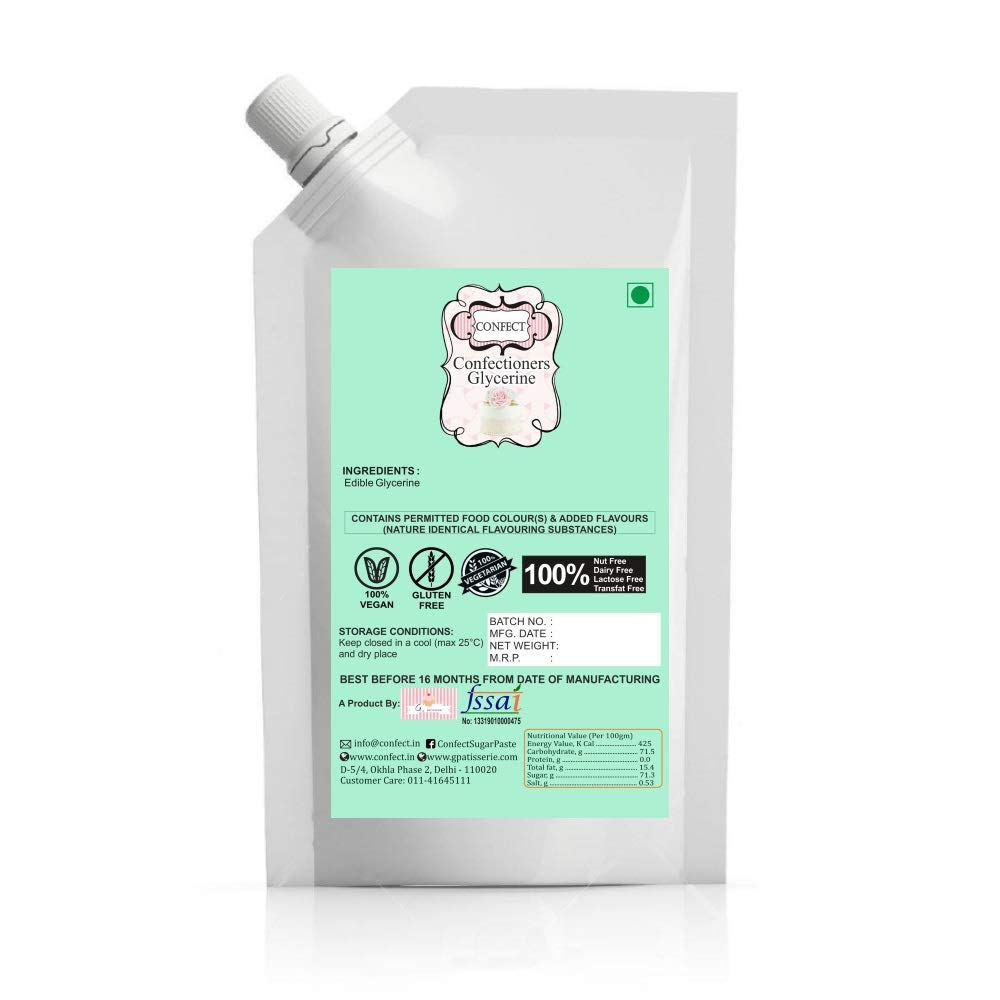 Confect Edible Glycerine for Baking, Fondant & Icing | Food Grade Humectant & Sweetener | 100% Vegetarian - 120 Gms