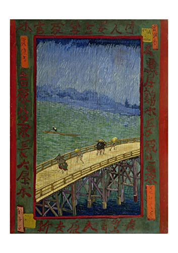 Poster Van Gogh Le pont sous la pluie pour décorer un salon style japonisant épuré