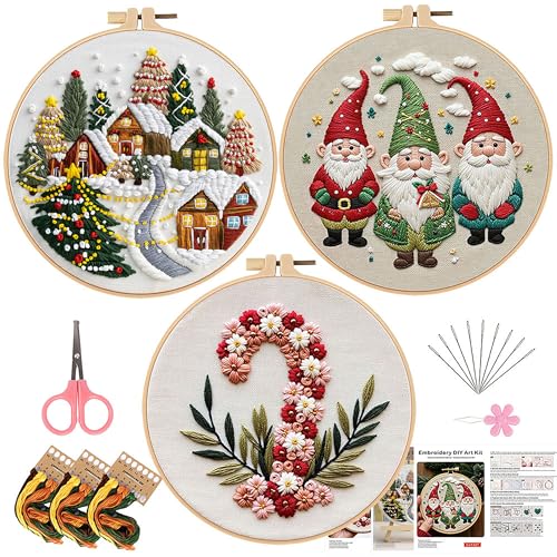 SEBOVIM Sets Christmas Embroidery Kits for Adults,Embroidery