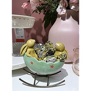 Springeasterlaughingbunnyrabbitsrockinginaneggcradlevintagerusticcountrybunniesrabbitfigurinecutebunnycandydish Urban Country Home Decor Spring easter laughing bunny rabbits rocking in an egg cradle vintage rustic country bunnies rabbit figurine cute bunny candy dish urban country home decor