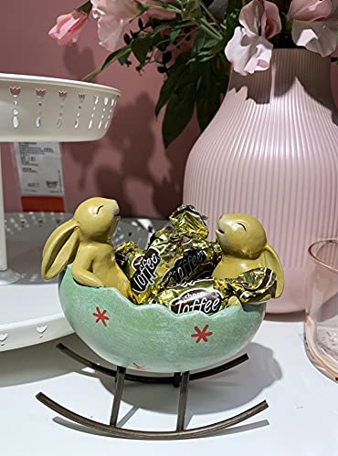 Springeasterlaughingbunnyrabbitsrockinginaneggcradlevintagerusticcountrybunniesrabbitfigurinecutebunnycandydish Urban Country Home Decor Spring easter laughing bunny rabbits rocking in an egg cradle vintage rustic country bunnies rabbit figurine cute bunny candy dish urban country home decor