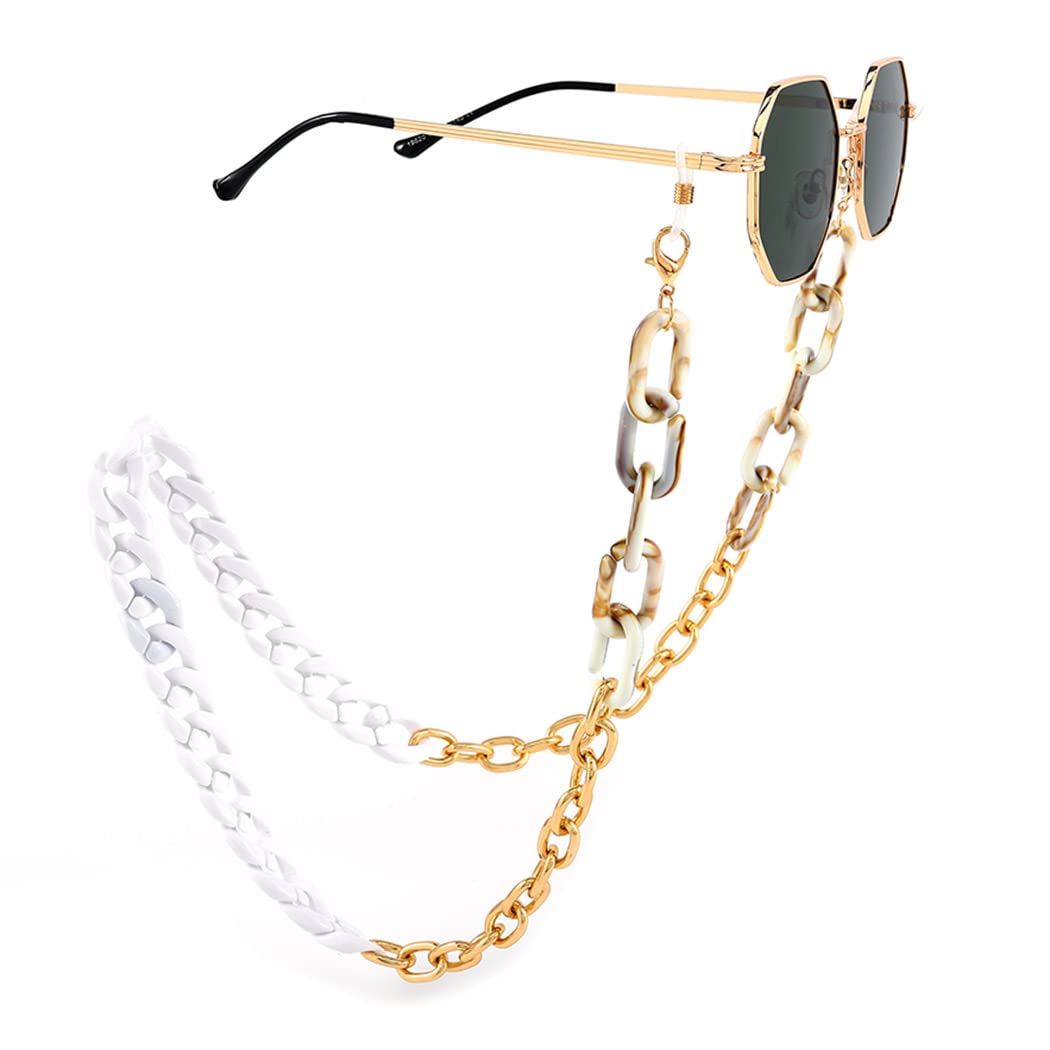 BohendModa Cadena de gafas de sol Acrílico Cadena de mascarilla Mujeres Accesorios de cadena de gafas Para Gafas de sol y mascarillas