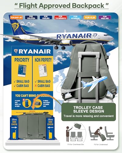 Mochila Airback de viagem, mochila Airback com compressão a vácuo, verde