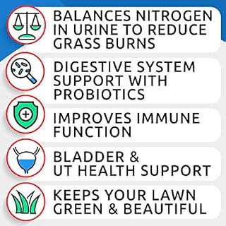 BARK&SPARK All-Natural Grass Burn Spot Chews for Dogs - Pee Lawn Spot Saver - Grass Restore Treats - Dog Urine Neutralizer Solution for Grass Burn Spots - Green Grass Dog Chews - Made in USA - 120Ct