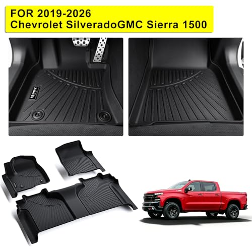 AltraVos Floor Mats for 2019-2026 Chevrolet Silverado/GMC Sierra 1500 & 2020-2026 Chevy Silverado/GMC Sierra 2500HD/3500HD, 1st & 2nd Row TPE All Weather Floor Liners by AltraVos - Used condition - Image 2
