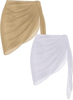Ekouaer 2 Pack Women Sarong Beach Wrap Skirt Chiffon Swimsuit S-XXL Price In India