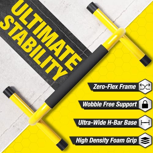 Lebert Fitness Parallette Bars Yellow – Push Up & Dip Bars for Calisthenics, Bodyweight Training, L-Sits & Handstands – Heavy Duty Steel with Non-Slip Foam Grips by Lebert Fitness - Image 4