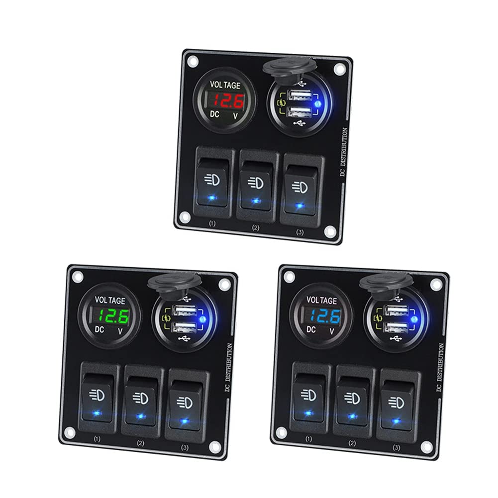Pannello Impermeabile Doppia Presa USB Caricabatteria Da Auto LED