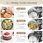 800W Stand Mixer with 5.3QT Bowl, 6-Speed with Pulse Electric Kitchen Mixer, Food Mixer with Dough Hook, Whisk, Beater Tilt-Head & Non-Slip Base for Cookie, Cake, Bread & Baking-Black - Image 5