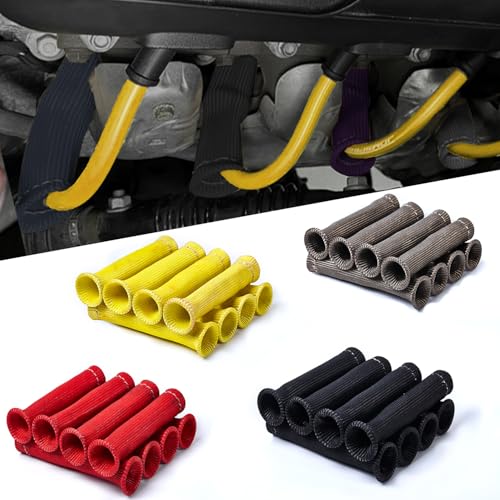 8PCS Spark Plug Wire Boot Covers 3000° Heat Shields for