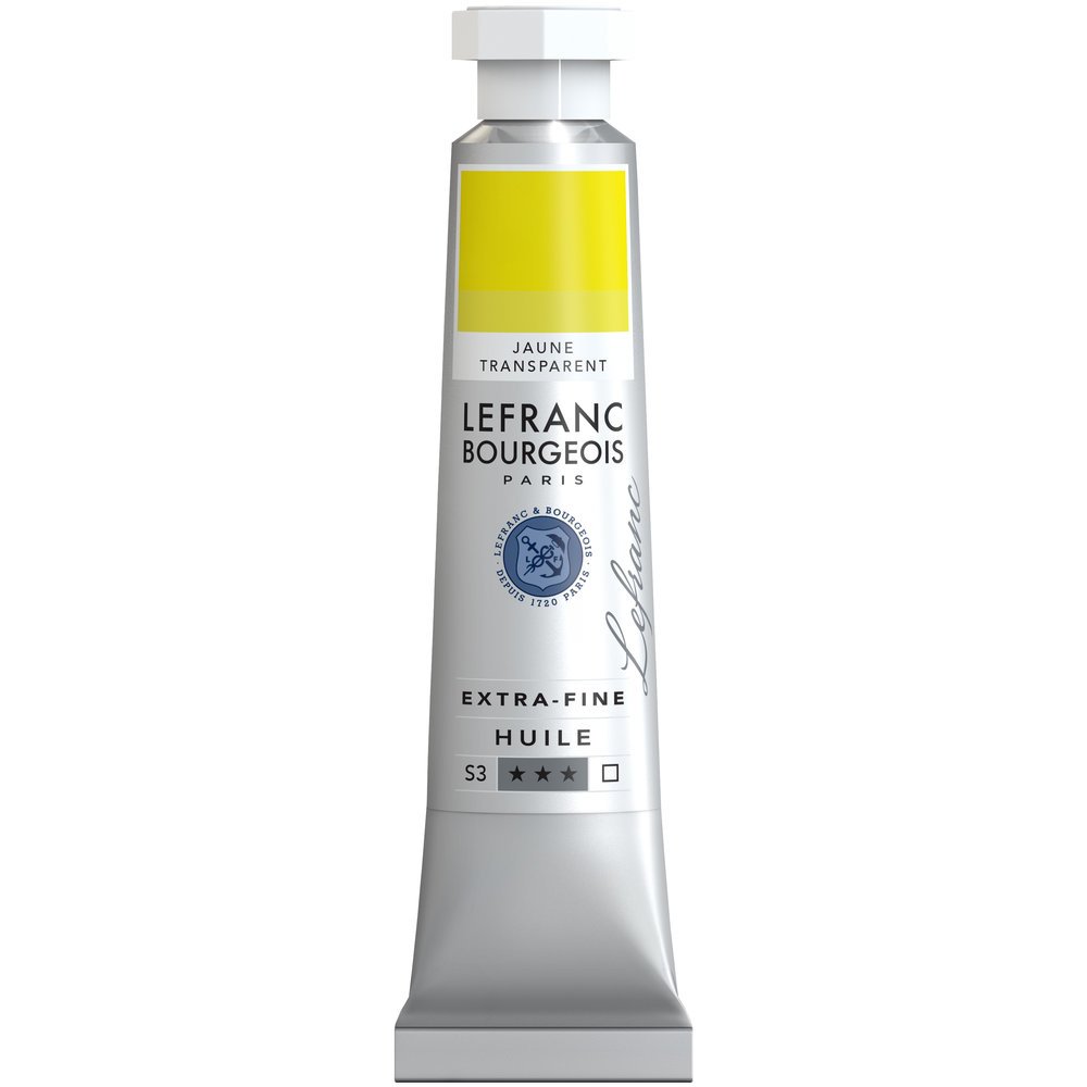 Lefranc Bourgeois 404918 extra feine Ölfarbe in Künstlerqualität aus hochwertigen Pigmenten, lebendige Farben, hohe Lichtechtheit, 20ml Tube - Transparentgelb