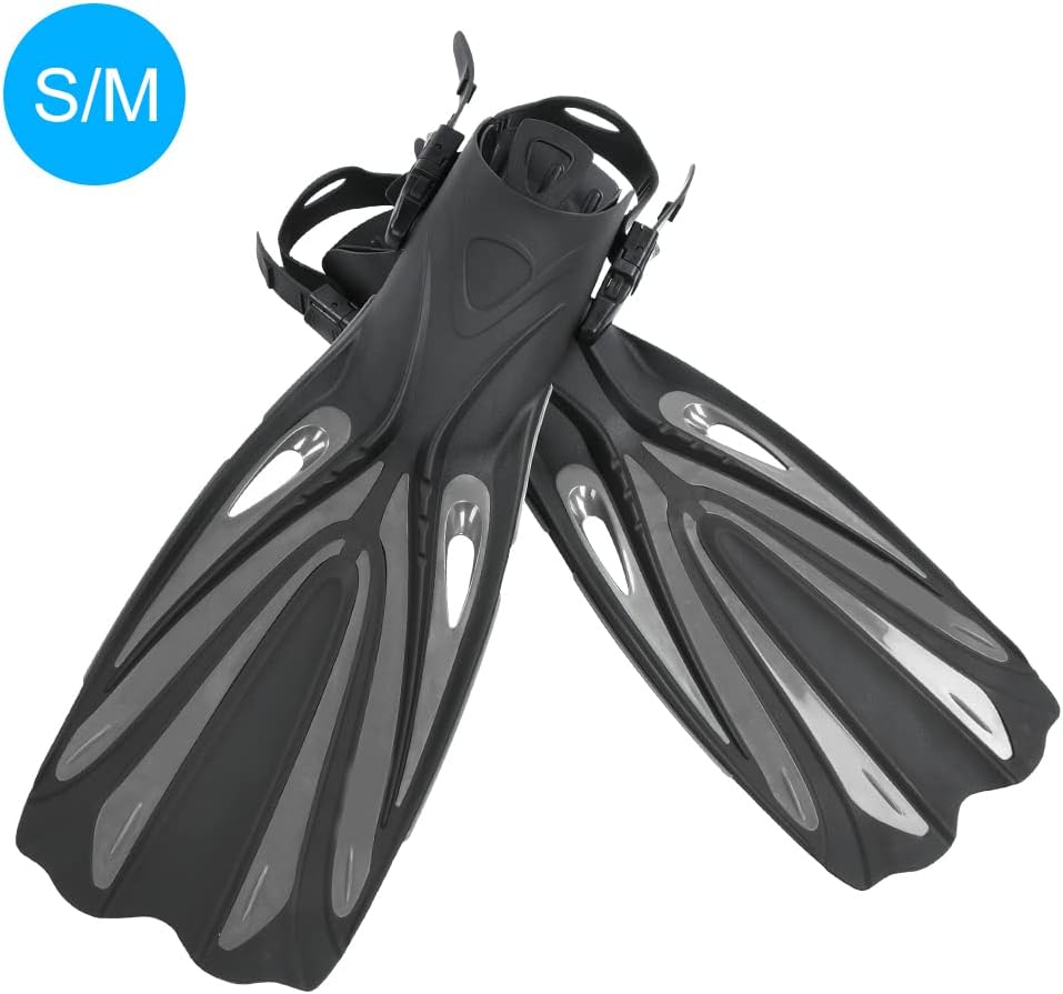 GOTOTOP Swimming Fins Adjustable Comfortable TPR Swim Flippers with Anti Skid Design for Snorkeling Divers and Training