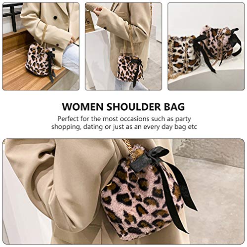 KESYOO Bolsa de Ombro de Pelúcia da Moda Bolsa de Corpo Cruzado para Mulheres Senhora (Rosa)