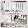 Newness 9 Pcs Cooking Utensils Set, 304 Stainless Steel Kitchen Utensils Set, Metal Kitchen Accessories, Include Soup Ladle, Slotted Skimmer Spoon, Spaghetti Spoon and Spatula, Dishwasher Safe #5