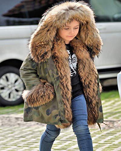 Aofur Kids Boys Fashion Hooded Fur Coat Fleece Lining Jacket Outdoor Trench Parka Warm Thick Winter Anorak Outwear3