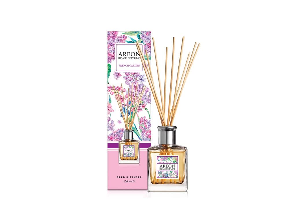 Areon Home Perfume Garden 150ml- French Garden Fragrance, 10 Reed Sticks- Air Freshener for Home & Office