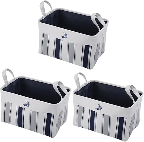 Miniatura 1 de PLAFOPE 3 recipientes para artículos diversos, ropa, lavandería, dormitorio, cesta de lona, libros de juguetes para organizador, juguetes