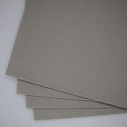 Image of KCS 4 /6 pc of 12 inch x 18 inch 18CT Counted Cotton Aida Cloth Cross Stitch Fabric (4 pc, Pearl Grey vy it)