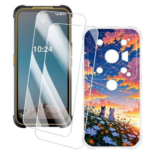 OAGELIM 2�Z�b�g �X�N���[���v���e�N�^�[ + �P�[�X AGM Glory G1S Pro (6.53 �C���`) �Ƃ̌݊������� �A�[�e�B�X�e�B�b�N�J�X�^���v�����g�J�o�[�Ƌ����K���X�t�B���� �X�N���b�`�h�~ (�L)