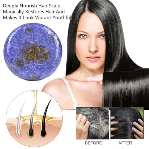 Miniatura 4 de 2 barras de champú para cabello gris, barra de champú de lluvia púrpura para cabello gris, barras de champú para cabello adelgazante para hombres y