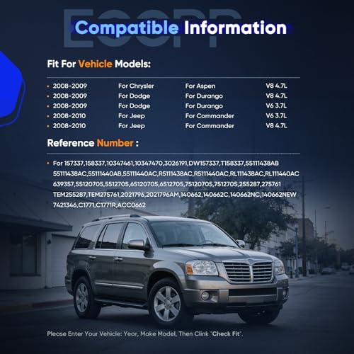 Image of ECCPP AC Compressor Direct Fit for Dodge Durango V8 4.7L 2008-2009 | 157337,158337,Fast Cooling AC Compressor with Clutch for Jeep Commander V8 4.7L