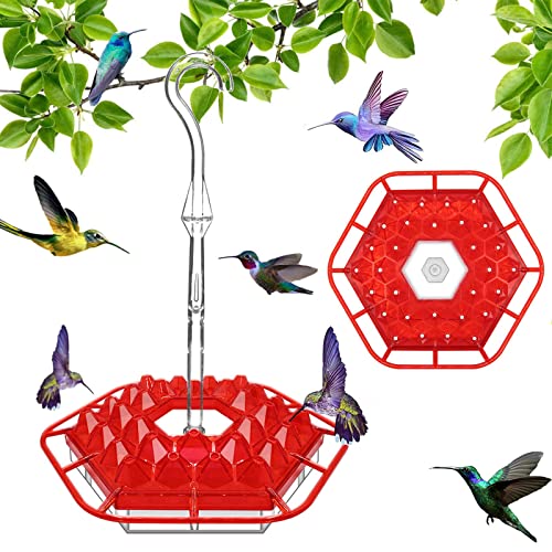 Mary s Hummingbird Feeder with Ant Moat, Hummingbird Feeders for Outdoors Hanging with 30 Feeding Ports and Perches, Dishwasher Safe Humming Bird Feeder for Outdoors Yard Garden Decorationâ€¦
