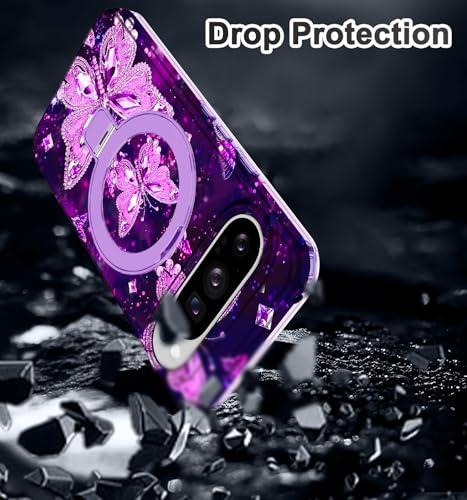 Shecaset for Google Pixel 10 Pro XL Case (2025),[Compatible with MagSafe][Glow in The Dark ] Magnetic Slim Shockproof Protective Women Girl for Google Pixel 10 Pro XL 6.8 inch,Purple - image 7