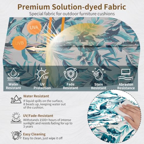 Image of 22x24 Outdoor Chair Cushions Set of 4, Waterproof Deep Seat Cushions for Patio Furniture with Removable Cover, Fade Resistant 4'' Outdoor Seat Cushion w /Ties&Handle for Sofa Loveseat, D20