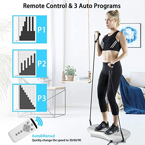 Caroma 4D Vibrationsplatte Ganzkörper Trainingsgerät große Fläche | 99 Level & 3 + 1 Trainingsprogramme | Erweiterte… – Bild 4