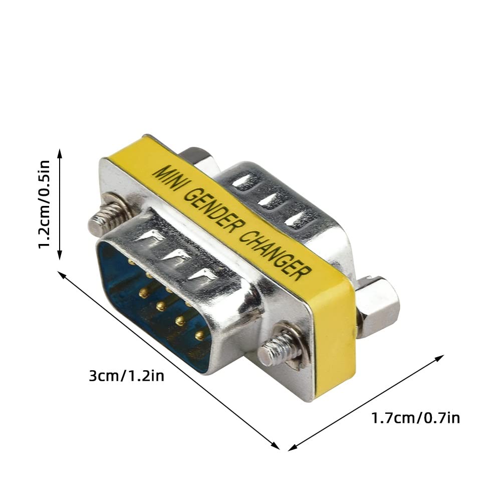 DB9 Male to Male Serial Cable Couplers - 2 Pack -3 DB9 Male to Male Serial Cable Couplers - 2 Pack -3