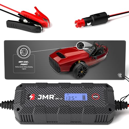 JMR Battery Charger for Vanderhall Venice Carmel Edison Brawley Laguna All Models Trickle Charger Conditioner Maintainer (Add Lithium Mode)