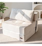 MAXYOYO Sofá cama plegable, sofá cama convertible con espuma de soporte de alta densidad, portátil 4 en 1 Fo...