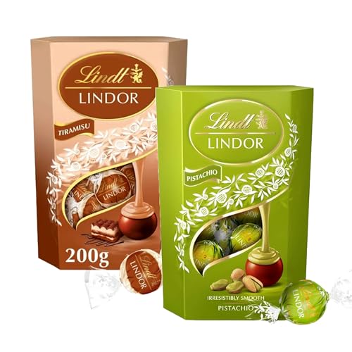 Tiramisu & Pistachio Chocolate Truffles for Gifts - Limited Edition Milk Chocolate 200g Smooth Pistachio & 200g Tiramisu Filling Chocolate Balls. Chocolate Gifts for Women Birthday Gifts with Card