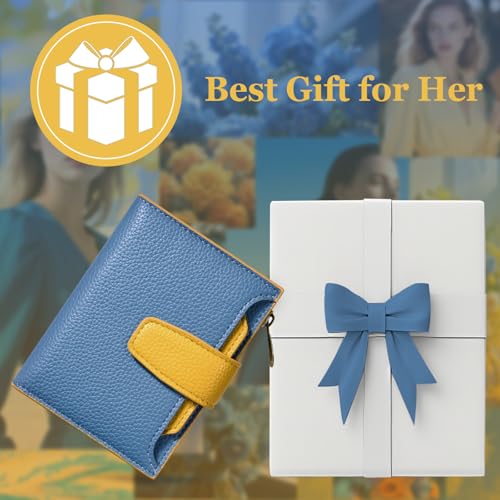 Image of Airkit Small Wallet Women RFID Blocking Soft Leather Bifold Compact Card Holder Wallet for Women with Zipper Coin Pocket 4 ID Window