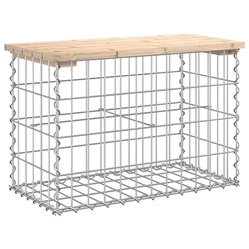 Banc de jardin avec gabion stable anti-vent, siège extérieur toutes saisons pour pelouse et cour