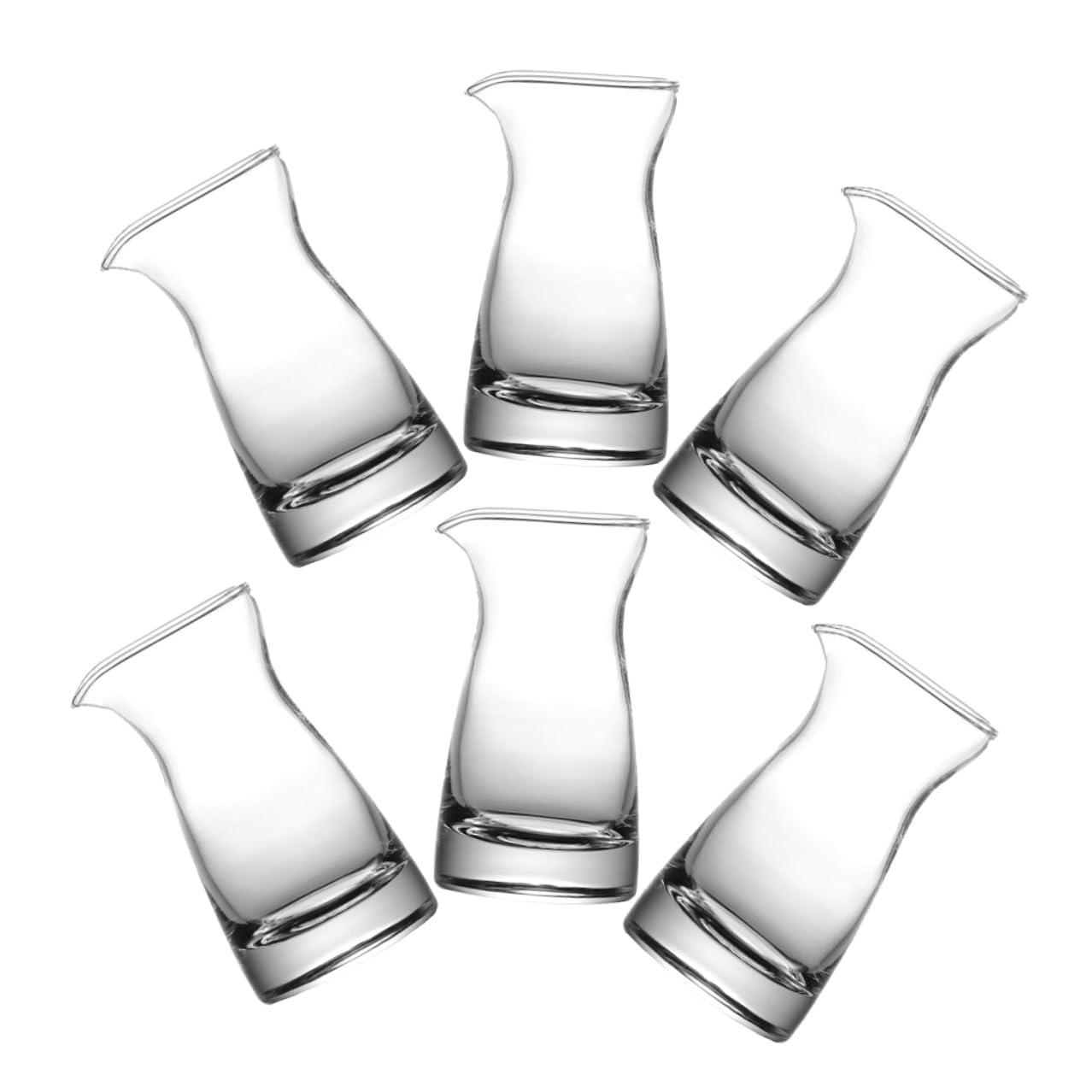 6 Stück Glaskännchen 80ml für Milch, Sahne, Saucen