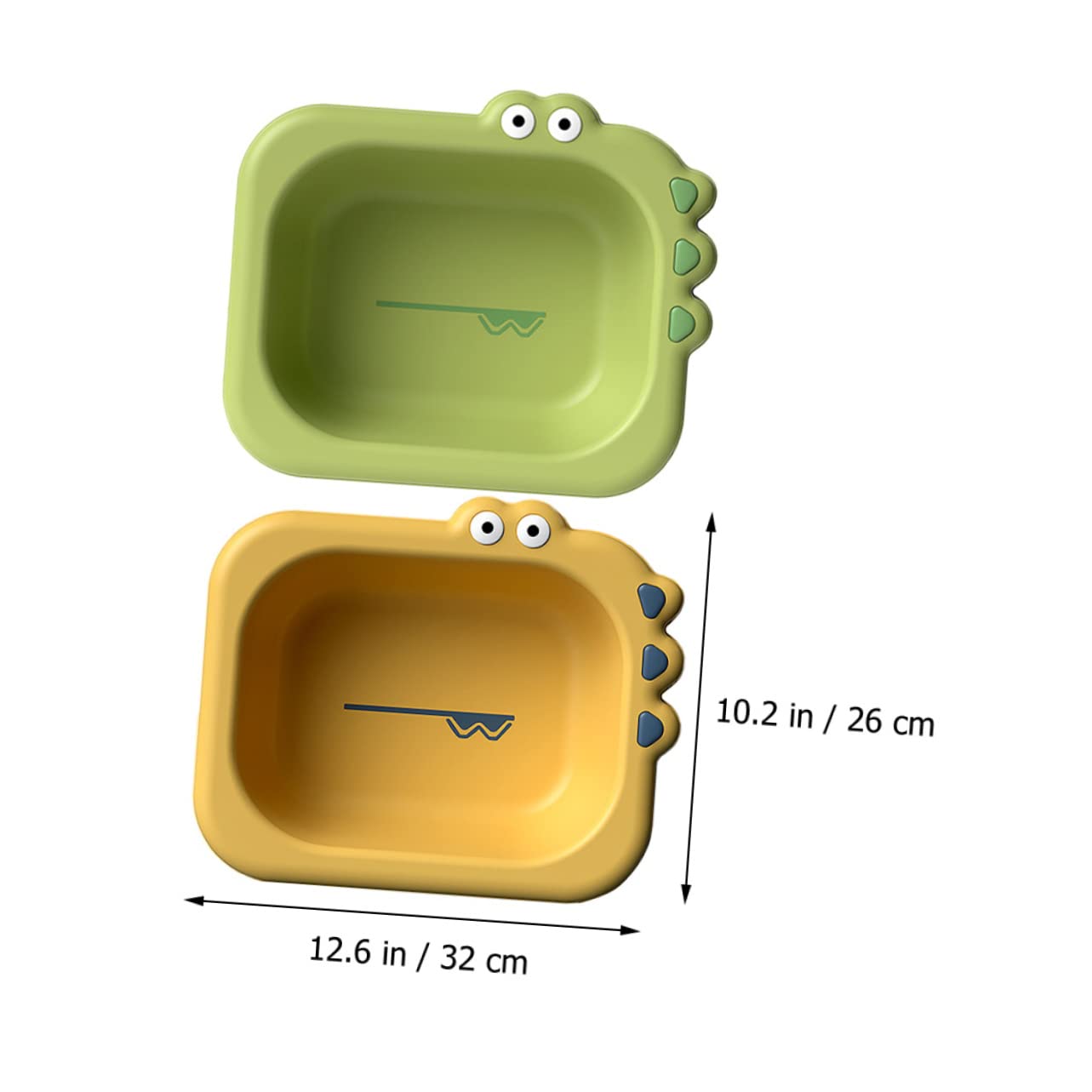 VICASKY Lot de 2 Bassines pour Bébé en Plastique, Lavabos Portables et Pratiques Design Cartoon Bain Visage Usage Domestique Voiture