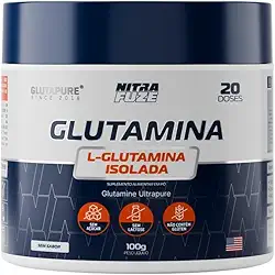 Glutamina Isolada Ultrapura | NitraFuze (100g - 20 doses) | Suporte Imunológico, Saúde Intestinal, Recuperação Muscular e Foco no Dia-a-dia | 100% Pura – Sem sabor