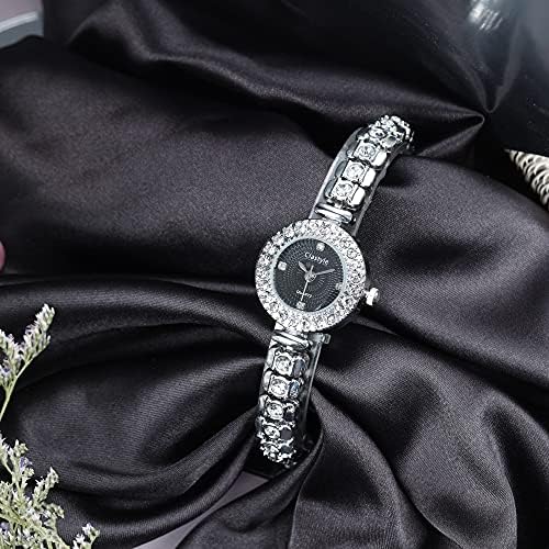 Clastyle Rhinestone Silver Women Watches Elegant Stainless Steel Ladies Bracelet Watch
