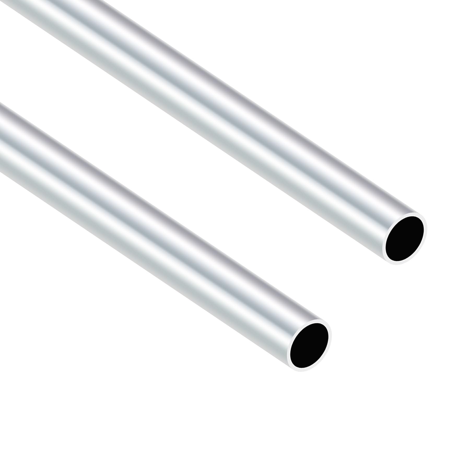 Imeistek Silver 6063 Aluminium Round Tubes, 16Mm Od 14Mm Id 400Mm Length Seamless Aluminium Tubes For Diy Model, Industrial,Decorative (2Pcs)